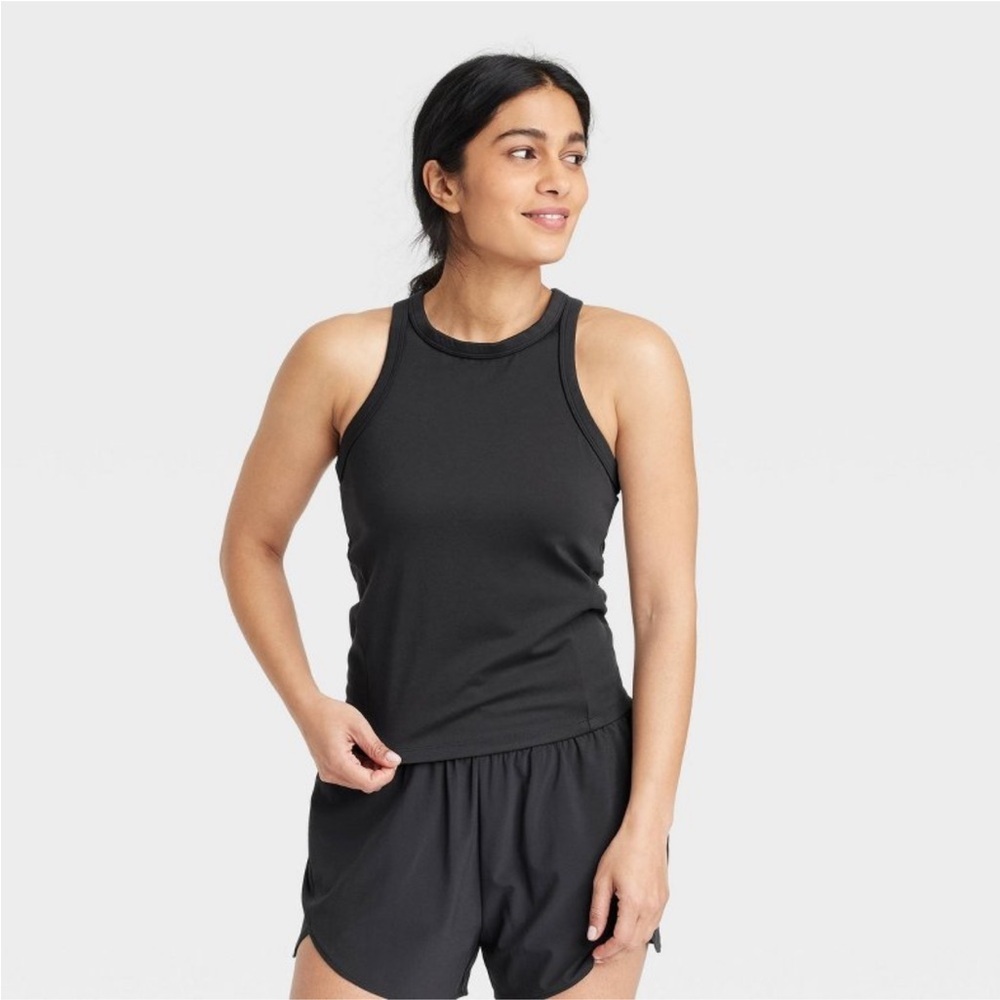 Women's Highneck Racerback Tank Top - All In Motion™ Black new 🆕